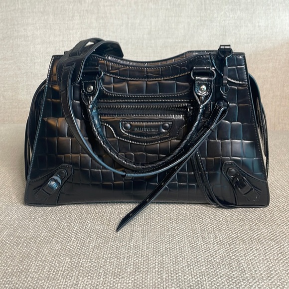 Bslenciaga Calfskin Crocodile Embossed Neo Classic - Picture 1 of 12